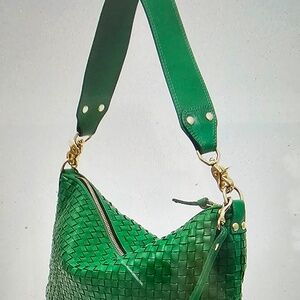 Clare V MOYEN MESSENGER Grass Woven Checker LARGE Handbag Purse $485 NWT